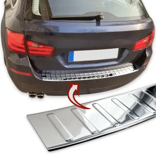 Edelstahl Ladekantenschutz Chrom Stoßstange Schutz Abdeckung mit Abkantung für BMW 5er F11 Touring ab 2010-2017