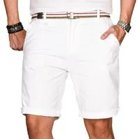 Alessandro Salvarini Shorts Herren mit Gürtel – Baumwoll Shorts Regular Fit Bequeme Sommer Shorts mit Taschen und hohem Komfort