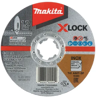 Makita Trennscheibe 125 mm A60T, 1 Stück - A60T INOX - 1,2 mm - X-LOCK - E-00418