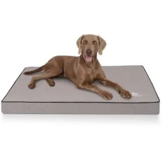 Knuffelwuff Orthopädische Hundematte Nantucket aus Velours mit Handwebcharakter grau L