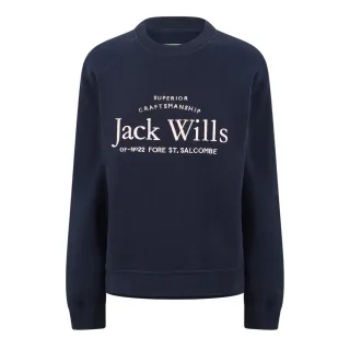 Jack Wills - "Hunston" Sweatshirt für Damen, Rundhalsausschnitt (Marine)