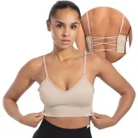 Smilodox Sport-BH Alma, Shaped Fit Yoga Bra, mit herausnehmbaren Cups V-Ausschnitt, Blickdicht, Ohne Bügel, Verstellbare Träger Sport Top