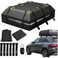 AKKEE Dachbox Auto 600L Faltbare Wasserdicht mit Schloss Türhaken Tragetasche, 132 x 100 x 43 cm