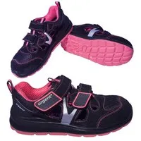 Urgent Damen Arbeitssandale S1 Sicherheitssandale Schutzkappe Schwarz-Rosa Arbeitsschuh