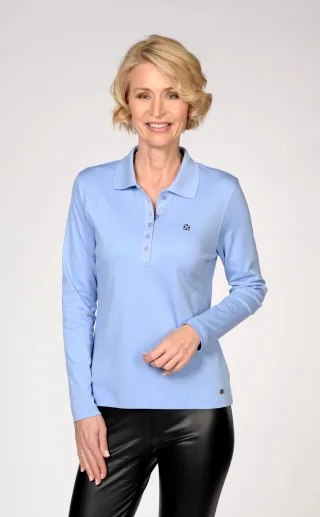 CLARINA - NOS Polo-Shirt, 1/1 Arm, uni 605 bleu - Gr. - 46
