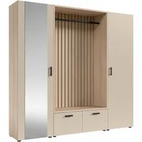 HBZ Garderoben-Set Hannover Kompaktgarderobe B/H/T 210x200x45 cm, (4-St), Breite 210cm, 4-tlg. Metallgriffe