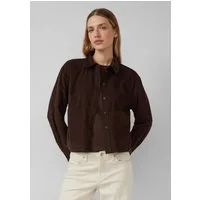 s.Oliver Hemdjacke Bluse Verkürzte Feincord-Bluse mit aufgesetzten Taschen
