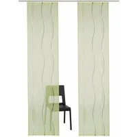 OTTO home Schiebegardine Dimona (2 St), Klettschiene, transparent, Polyester, 2-er Set, Fertiggardine, mit Befestigungszubehör, Wellen