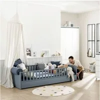PAIDI Kinderbett LITTLE FLO, vom Baby bis zum Teeni, in mehreren Farben und Breiten (Breite/Länge: 90x200cm + 120X200cm +140x200cm), umbaubar zum Kinder- oder Jugendbett, Bodenbett auch als Sofa nutzbar