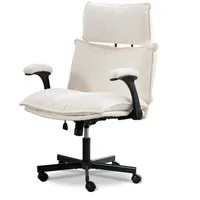 UEV Bürostuhl UEV Bürostuhl Ergonomisch Grau/Beige (Ergonomisch, Gaming-Stuhl, Drehstuhl, Schreibtischstuhl Plüsch), 360°Drehung, bis 150 kg belastbar, neigbar bis 19°