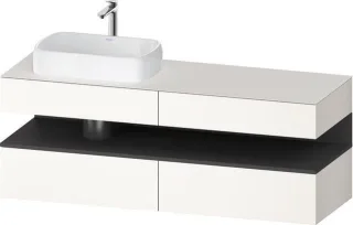 Duravit Qatego Konsolenwaschtischunterbau wandhängend Weiß Supermatt 1600x550x600 mm - QA47770498400 QA4777049840000
