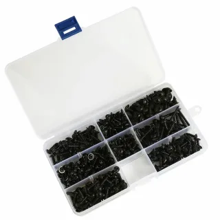340Pcs Pan Head Tapping Screw Cross Head M3/M3.5/M4/M4.8 Self Tapping Screw Set Assortment Kit Black Furniture Carbon St
