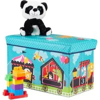relaxdays Spielzeugtruhe Sitzbox für Kinder, Circus