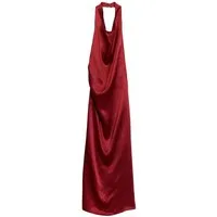 Bhoem Neckholderkleid Festliches, rückenfreies Satin-Midikleid (1-tlg)