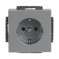 Steckdosen-Einsatz Schuko 2 Pol plus Erde 16 Ampere 250 Volt Typ 20 EUC-83 aluminium, Retail