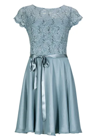 SWING - Cocktailkleid aus Spitze und Chiffon indigo - Gr. - 36