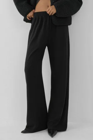 Weite leg Textur Strickhosen