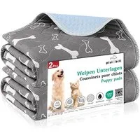 Pisi & Bili Hundematte Welpen Unterlagen, 2er Urinunterlage für Hunde - Katzen, Trainingspad, Polyester, wasserdicht, wiederverwendbar