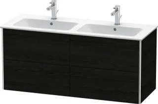 Duravit XSquare Waschtischunterbau wandhängend Eiche Schwarz Matt 1280x478x560 mm - XS417501616 XS417501616