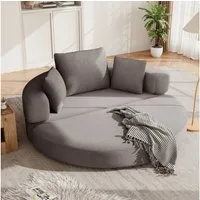 ANYSUN Schlafsofa modulares Sofa, Multifunktionales freistehendes Klappsofabett, Boneless Couch,Ovales Bett mit Kissen, Cordstoff-Bezug, 173 x 176 cm geeignet für Apartments, Wohnzimmer, Schlafzimmer