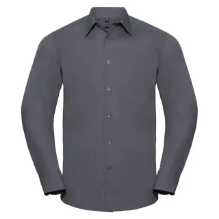 Russell Collection - Formelles Hemd Pflegeleicht für Herren Langärmlig (Grau)