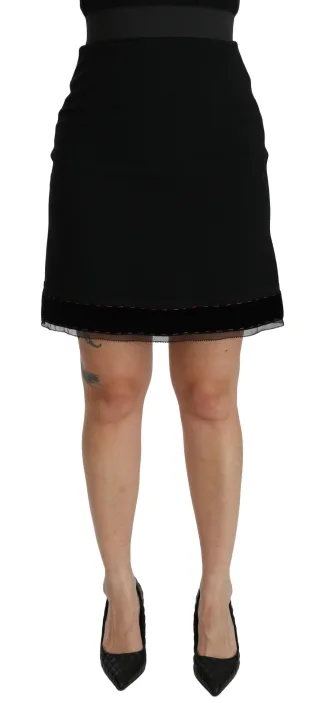 Dolce & Gabbana - Schwarzer Viskose-Minirock, A-Linie, hohe Taille, für Frauen