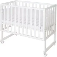 roba® Beistellbett Sternenzauber - Stubenwagen - atmungsaktiv - für sicheren Schlaf, Stubenbett höhenverstellbar inkl. Matratze, Canvas Barriere & Nestchen