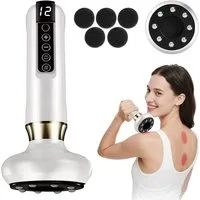 ibettertec Massagegerät 2 in 1 GuaSha Schröpfgerät & Heizfunktion,Anti-Cellulite-Massagegerät, 12-stufige Rotlicht-Wärme, für Bauch, Beine,Arme & Po,12-STUFIGE SAUGKRAFT, mit ätherischen Ölen,Elektrisches Handmassagegerät