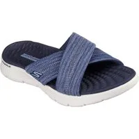 Skechers GO WALK FLEX SANDAL-BUTTERFLY BLISS Pantolette Keilabsatz, Sommerschuh, Schlappen mit Goga Mat Footbed