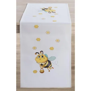 Stickläufer "Biene mit Honigtopf"