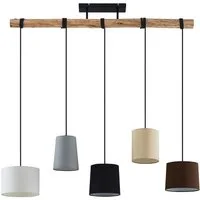 Lindby Hängeleuchte Amilia, Holz IP20, 5 x 60 W