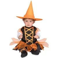 Viving Costumes Kostüm Hexenkostüm für Babys Halloweenkostüm schwarz-orange