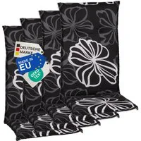 NYVI Hochlehnerauflage Hochlehner Auflagen 4er Set Barcelona - Gartenstuhlauflagen 118x50cm, (4 St), Stuhlauflage, Sitzauflage mit Halteband, UV-fest, Blumen Floral