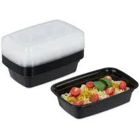 relaxdays Lunchbox 10er Set Meal Prep Boxen 1 Fach, Kunststoff