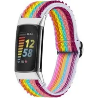 imoshion Smartwatch-Armband imoshion Elastisches Nylonarmband für das Fitbit Charge 5 - Mehrfarbi
