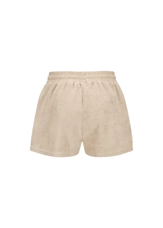 Frottee-Shorts aus Baumwolle mit Herz-Stickerei beige - Gr. - one size