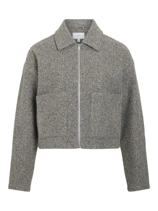 VILA - VIJADAS ZIPPER JACKET - NOOS Medium Grey Melange - Gr. - 36