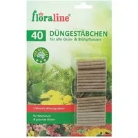 floraline Pflanzendünger Blumendünger Stäbchen 40er – Pflanzen Nährstoffsticks – Braun, Stück, 40-St., Düngestäbchen, Balkonpflanzen Langzeitwirkung Dünger Pflanzenpflege
