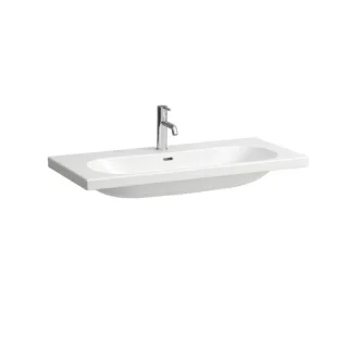 Laufen Lua Aufsatz-Waschtisch H8160890001041 100x46cm, weiß, mit Überlauf, mit 1 Hahnloch