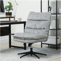 HOMCOM Bürostuhl mit breiterem doppelschichtigem Polster, Wippfunktion (gepolsterter Schreibtischstuhl ohne Armlehnen, 1 St), für Home Office Büro, Grau