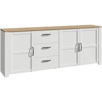 FORTE Sideboard Bohol, großes Sideboard,Breite 2,20 mtr. Soft-Close, Stauraum, B/H/T 220,8/87/42cm, 3 Türen, 3 SK