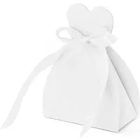 partydeco Geschenkbox, Geschenkbox für Gastgeschenke 6,5x3x9cm Braut 10 Stk Weiß