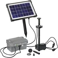 esotec Solarpumpe Esotec 101775 Palermo LED Solar-Pumpenset mit Beleuchtung, mit Akkusp
