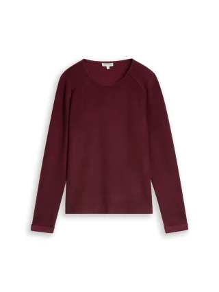 Tom Tailor - Cosy Sweatshirt mit Melange-Optik dark preppy plum melange - Gr. - XXL
