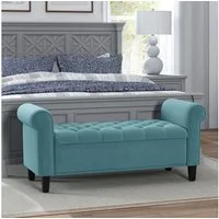 HOMCOM Polsterbank Flurbank mit Stauraum für Schlafzimmer (Sitzbank, 1-St., Bettbank), Grün, 126 x 48,5 x 57 cm