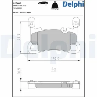Delphi Bremsbel?ge hinten Porsche Cayenne 9Y