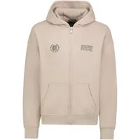 SUBLEVEL Kapuzensweatjacke Herren Oversize Sweatjacke mit Backprint Sweatshirtjacke, Kapuzenpullover mit Kängurutasche und Kapuze