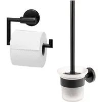 bremermann Badaccessoire-Set Bad-Serie PIAZZA BLACK - Badezimmer Set 2tlg., Edelstahl