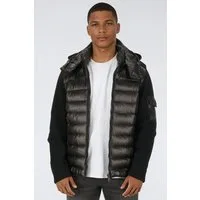 BLACKROCK Hybridjacke Steppjacke Herren, Winterjacke mit Kapuze, Wintermantel Hybrid-Design, Warm gefüttert, Abnehmbare Kapuze