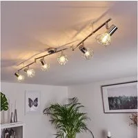 hofstein Deckenleuchte »Conco« Deckenlampe aus Metall in chrom, ohne Leuchtmittel, mit verstellbaren Strahlern, 6xE14, moderner Spot mit Gittern